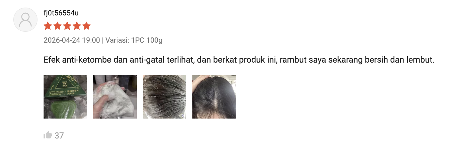Testimoni pelanggan Shampoo Bar Sevengreen 1