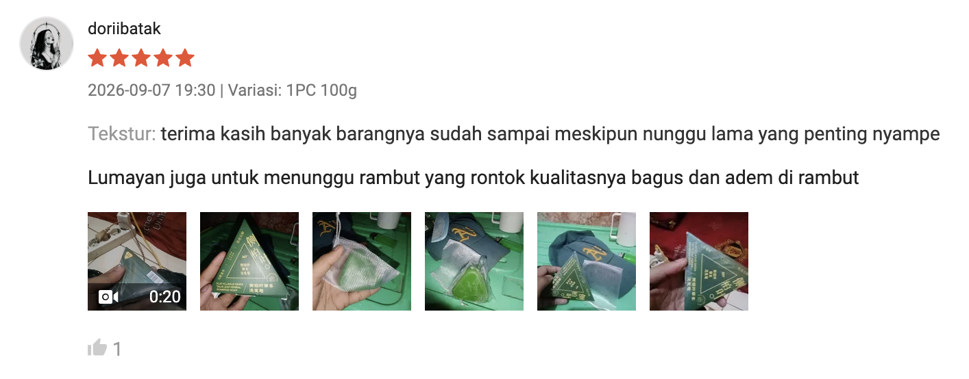 Testimoni pelanggan Shampoo Bar Sevengreen 4