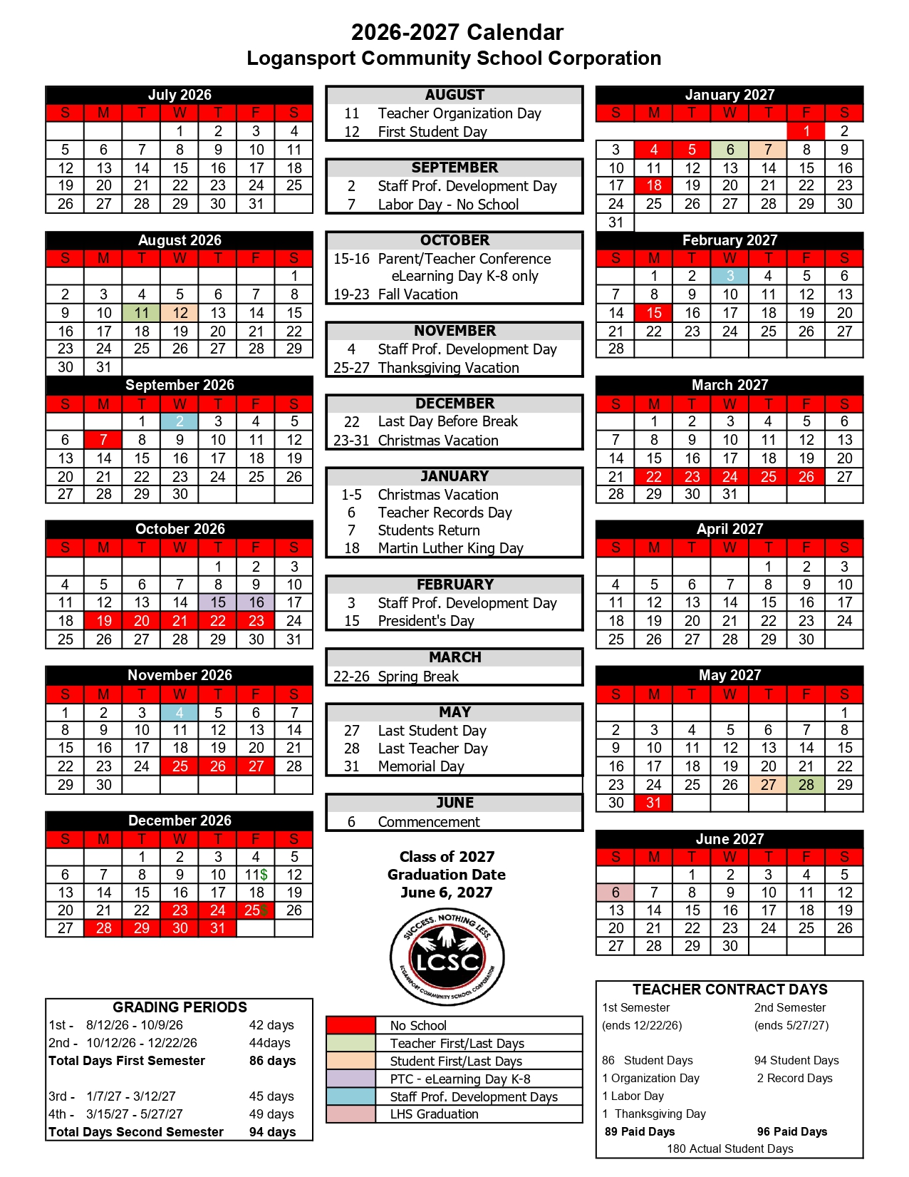 2026–2027 calendar