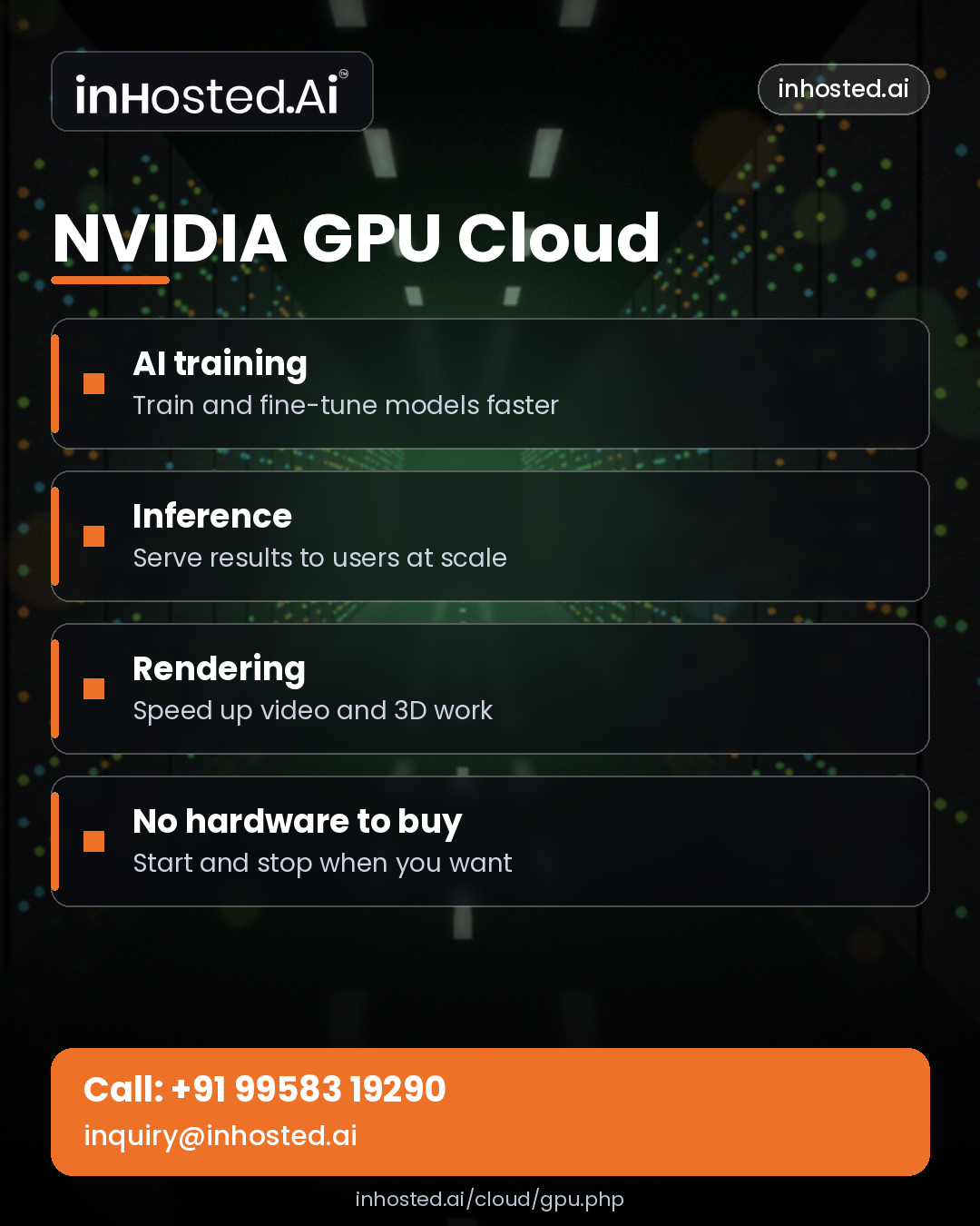 NVIDIA GPU cloud computing infrastructure for AI development, machine learning, and high-performance computing workloads.