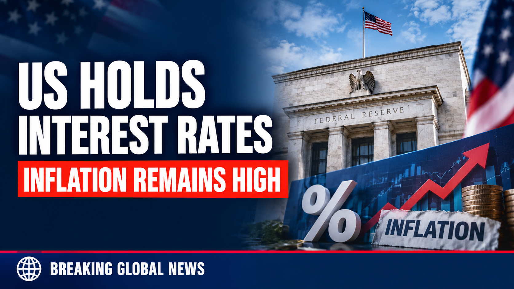 Federal Reserve building in Washington, DC, representing the US central bank's decision to keep interest rates steady as inflation remains elevated.