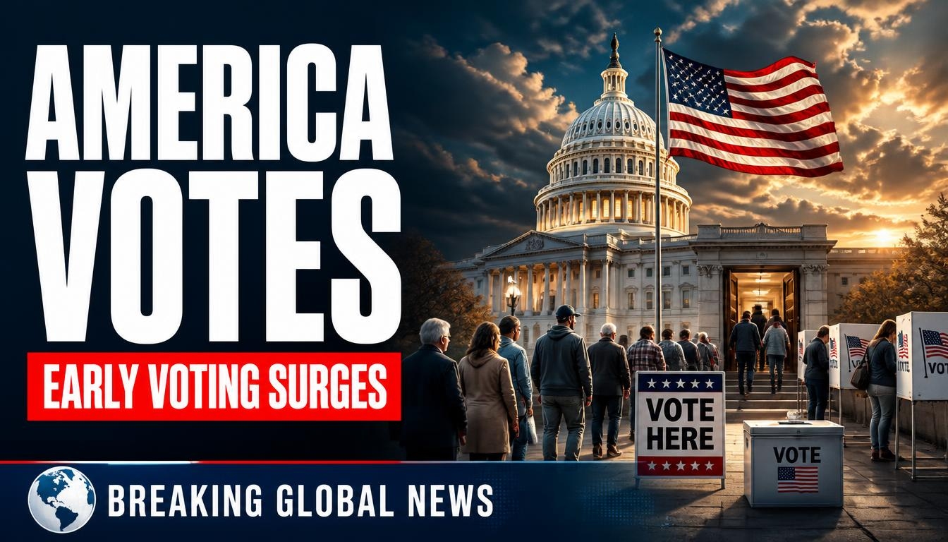 American voters cast early ballots at a polling station ahead of the 2026 US midterm elections.
