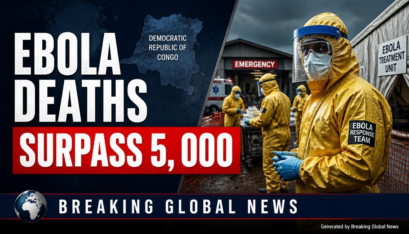 Healthcare workers in protective equipment respond to the Ebola outbreak in the Democratic Republic of Congo.