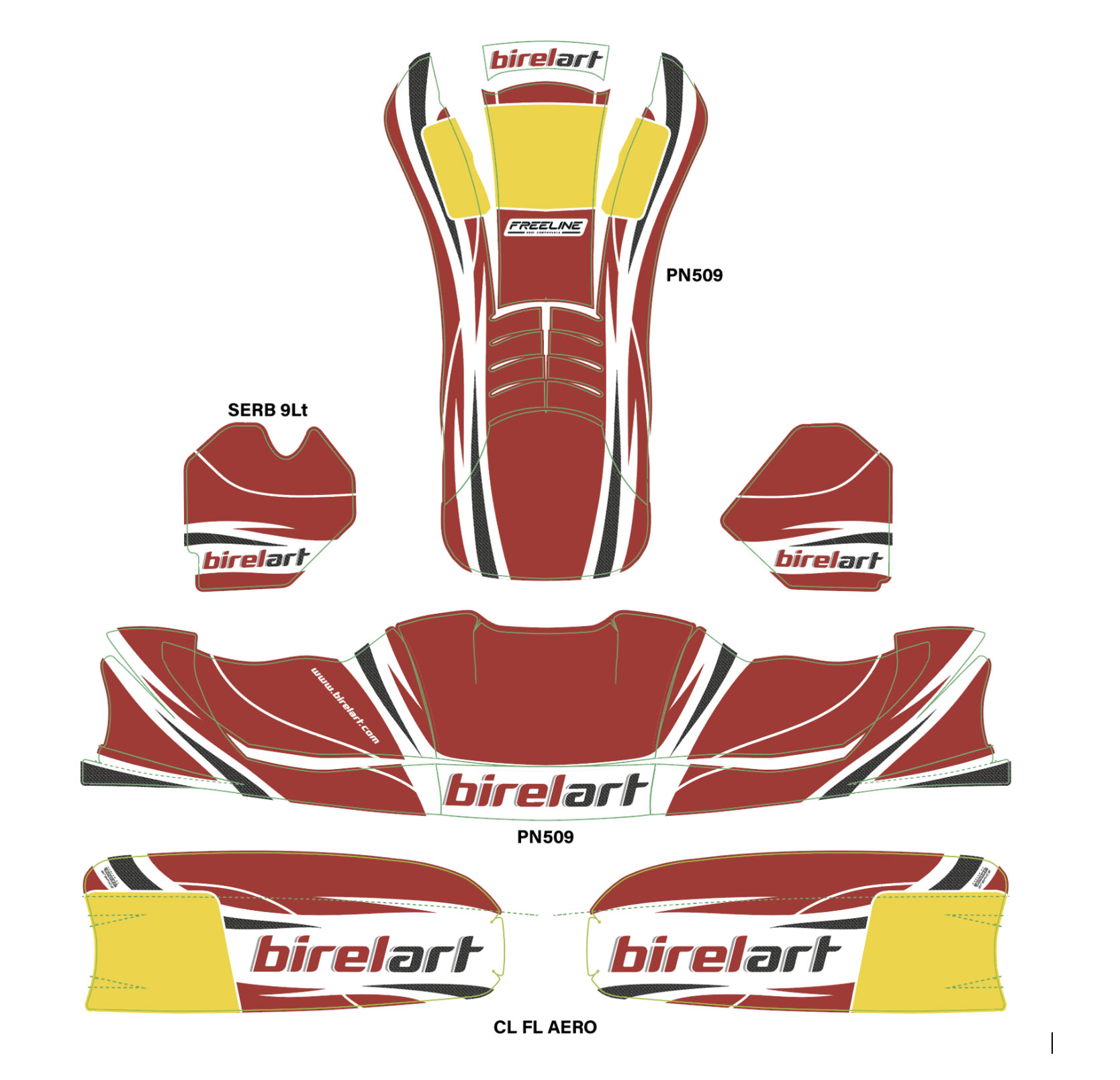 Birel ART Mini-line 2026 nieuwe stickerset