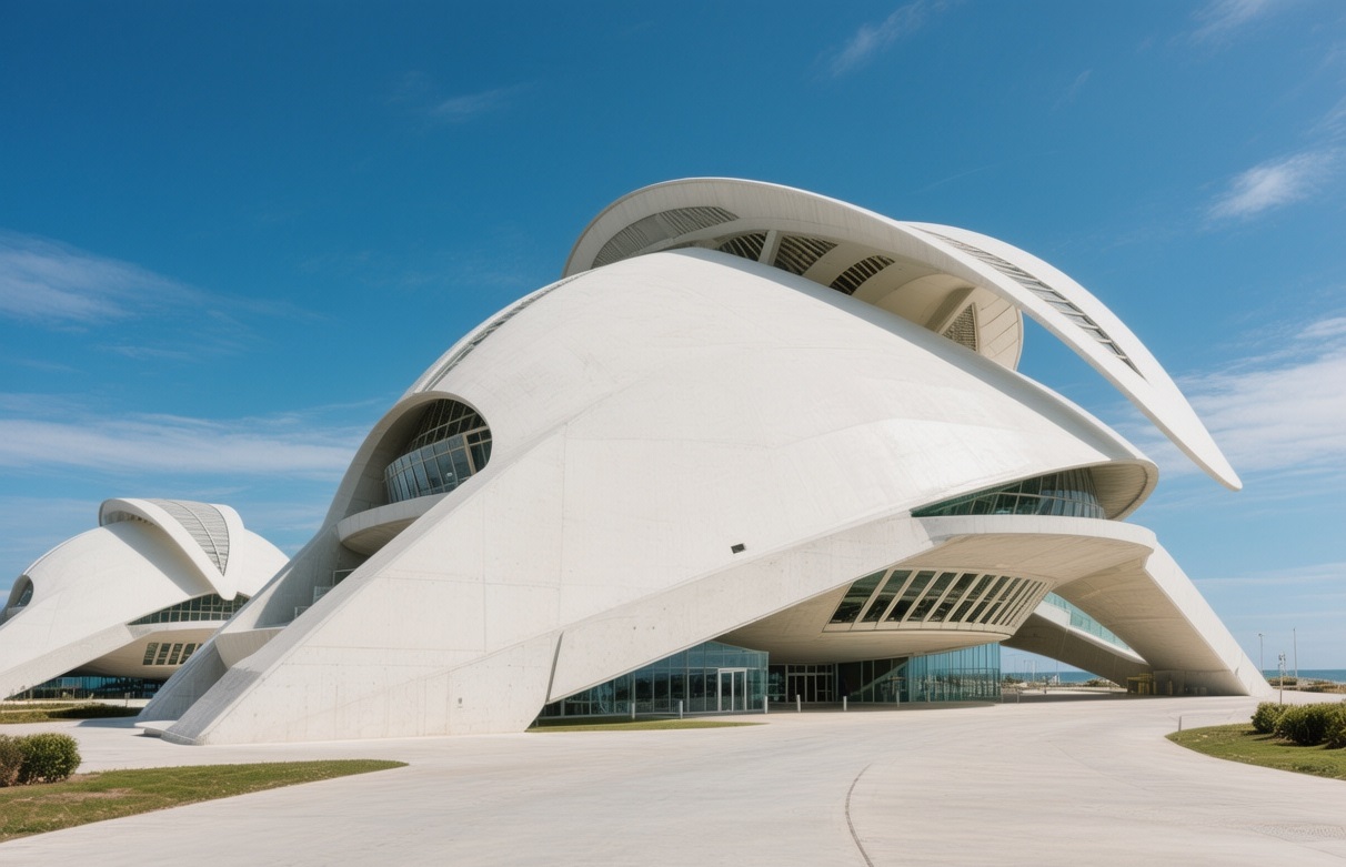 Océanopolis Brest with massive aquarium windows, marine life exhibits, and educational displays under natural Breton light in Brittany, France