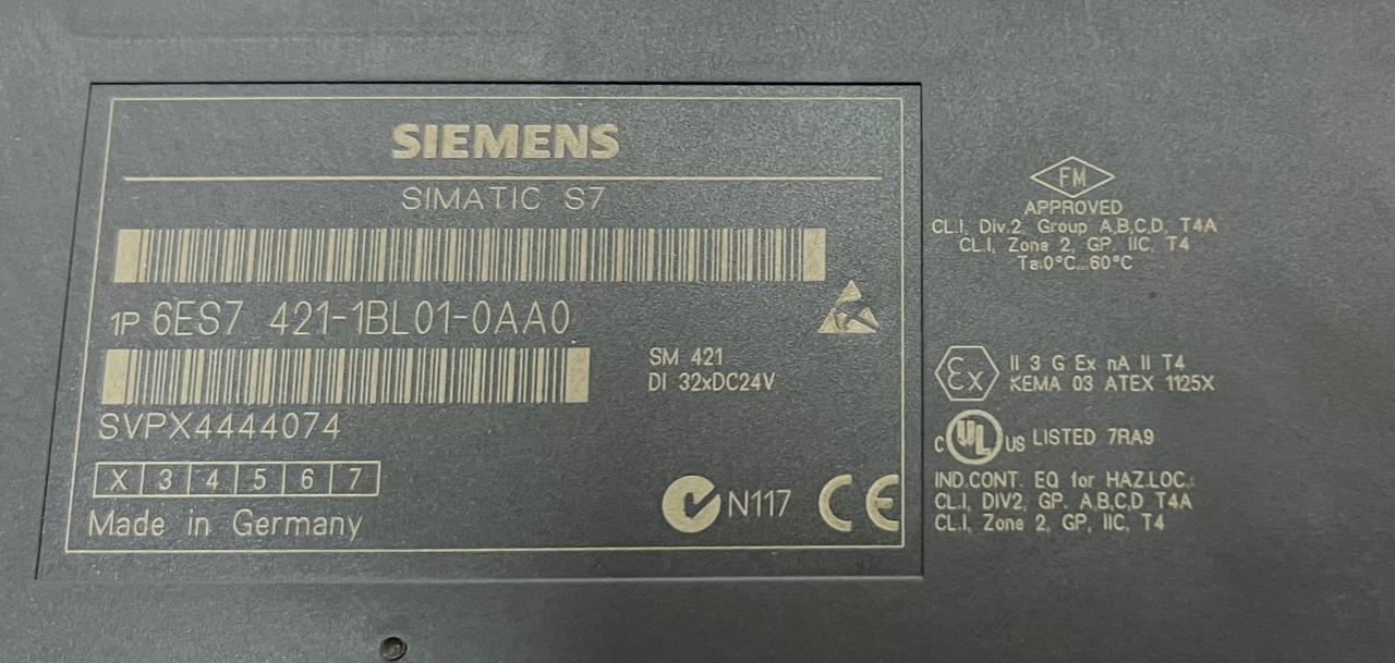 Siemens 1p 6es7 421-1bl01-0aa0 Digital Input Module Svpx4444074 thumbnail