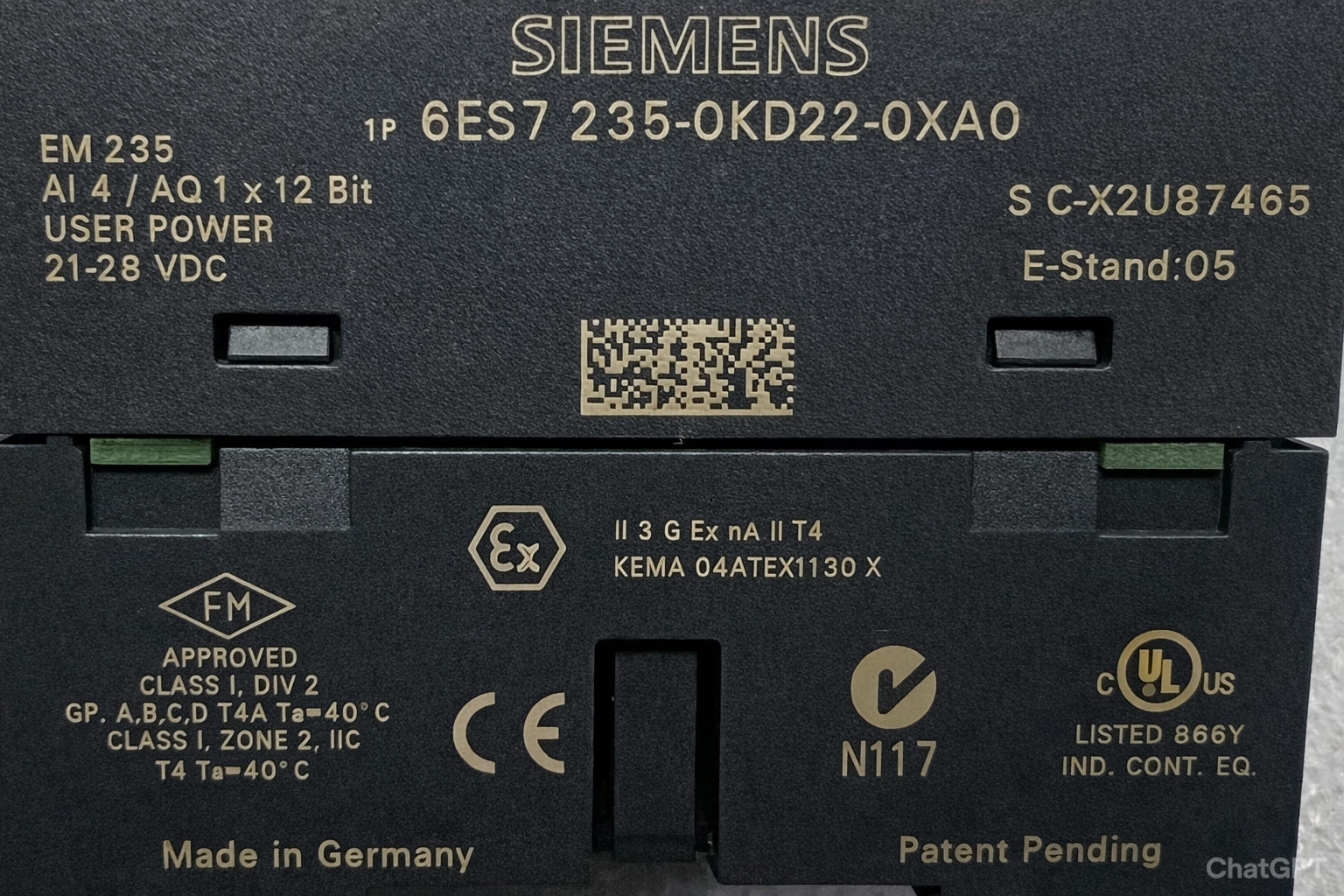 Siemens 1p 6es7 235-0kd22-0xa0 Analog I/o Module thumbnail