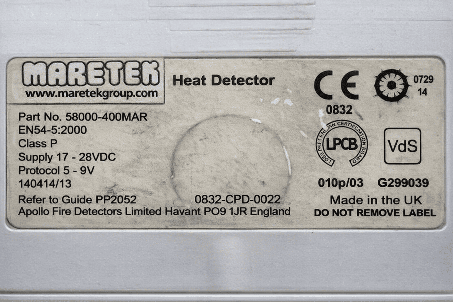 Maretek 58000-400mar Heat Detector thumbnail