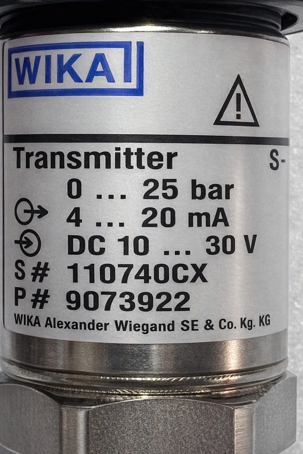 Wika S-10 Pressure Transmitter 9073922