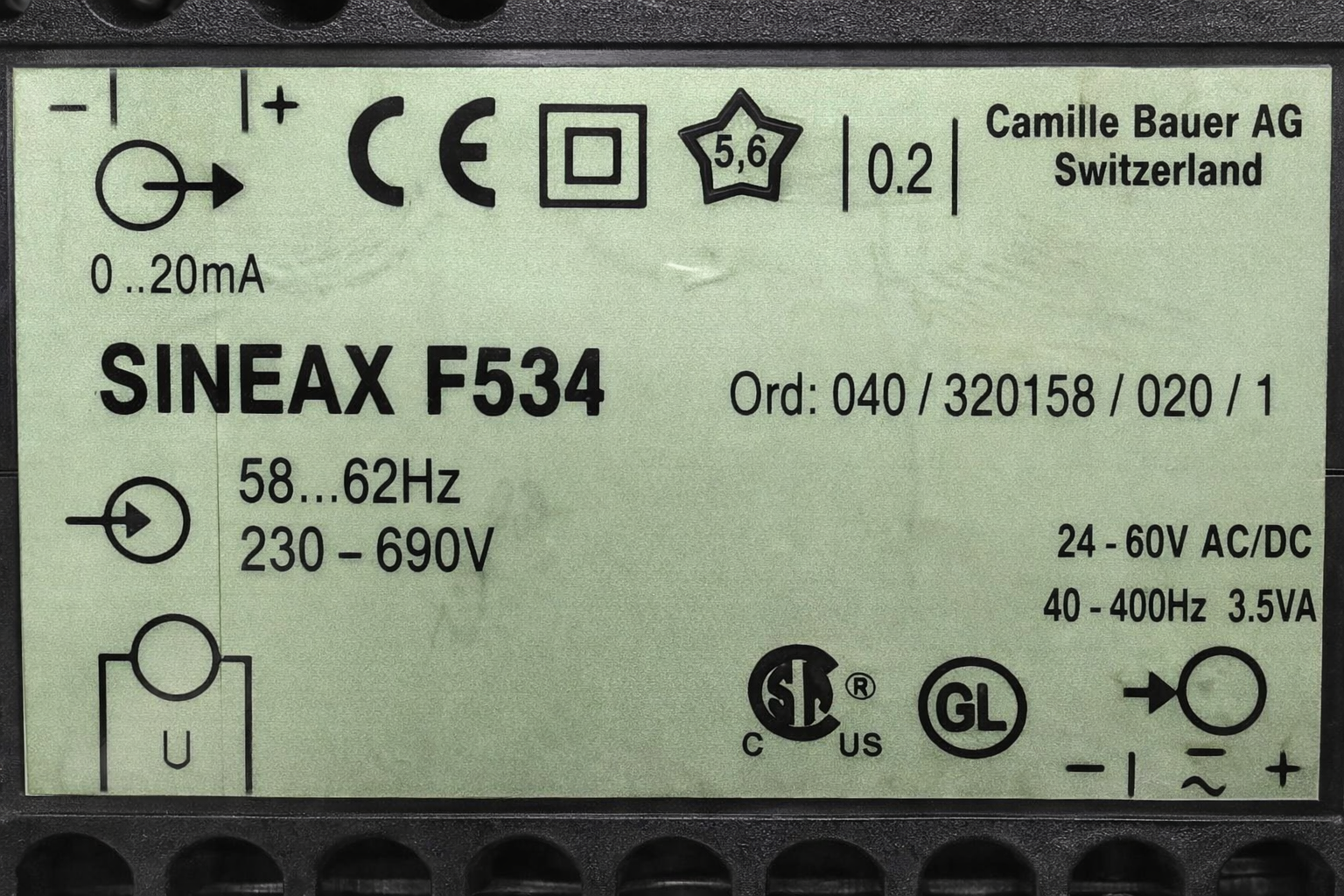 Camille Bauer AG Sineax f534 Frequency Transducer thumbnail