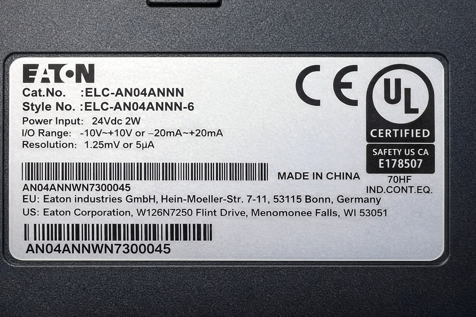 Eaton Elc-An04annn-6 4 Input Analog Module thumbnail