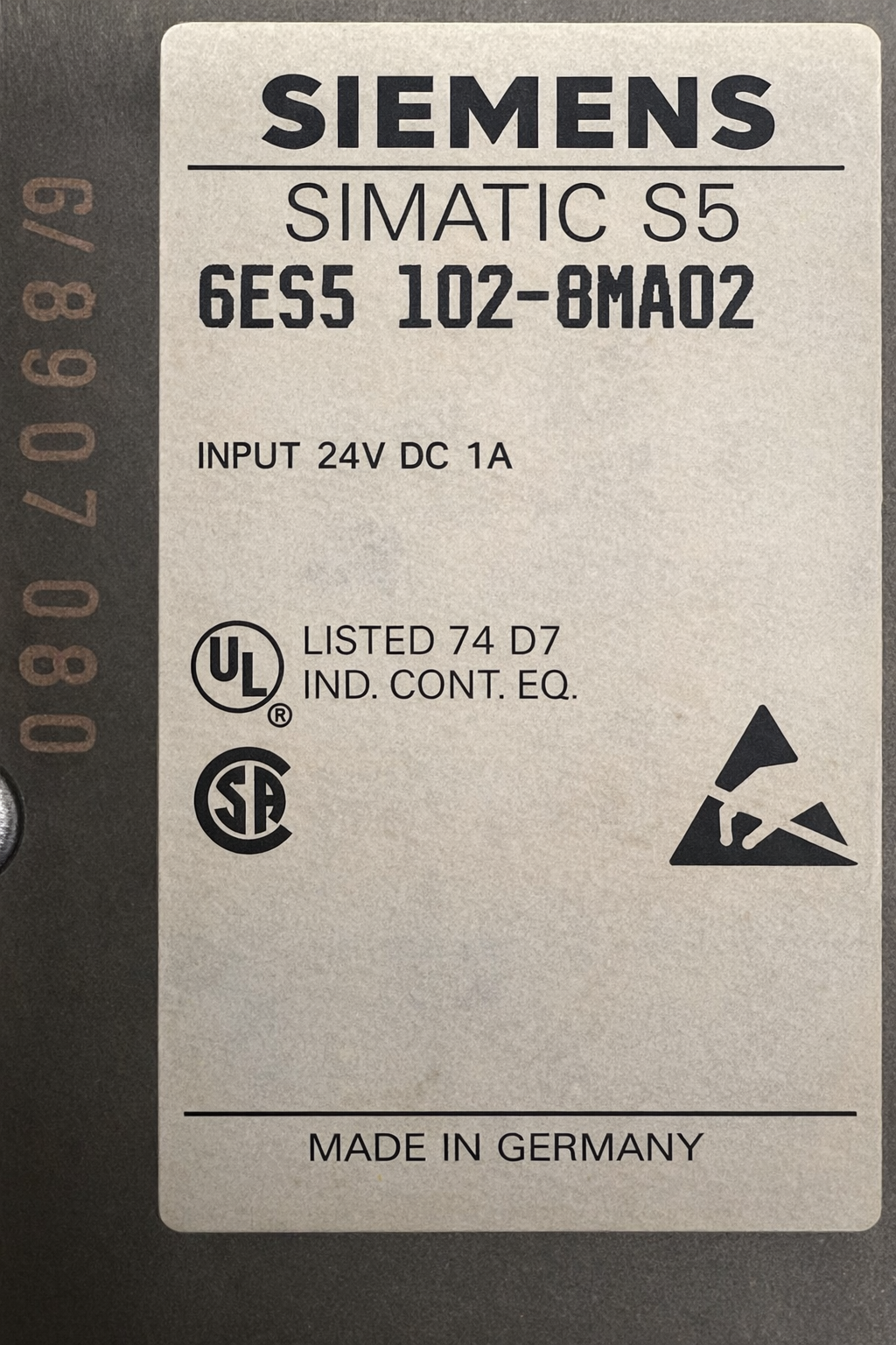 Siemens 6ES5 102-8MA02 Central Processing Unit
