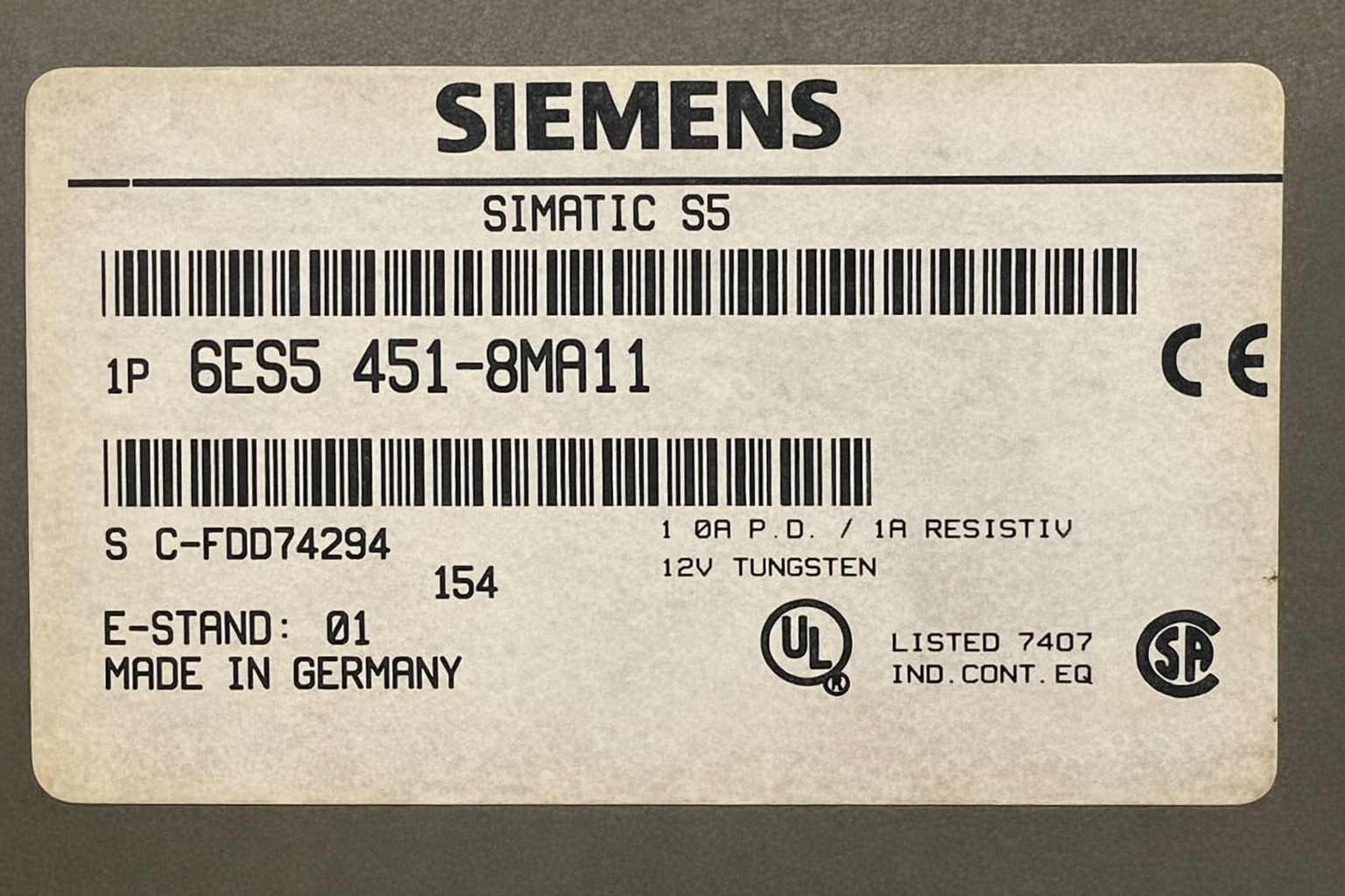 Siemens 6ES5 451-8MA11 Simatic S5 Digital Input Module thumbnail