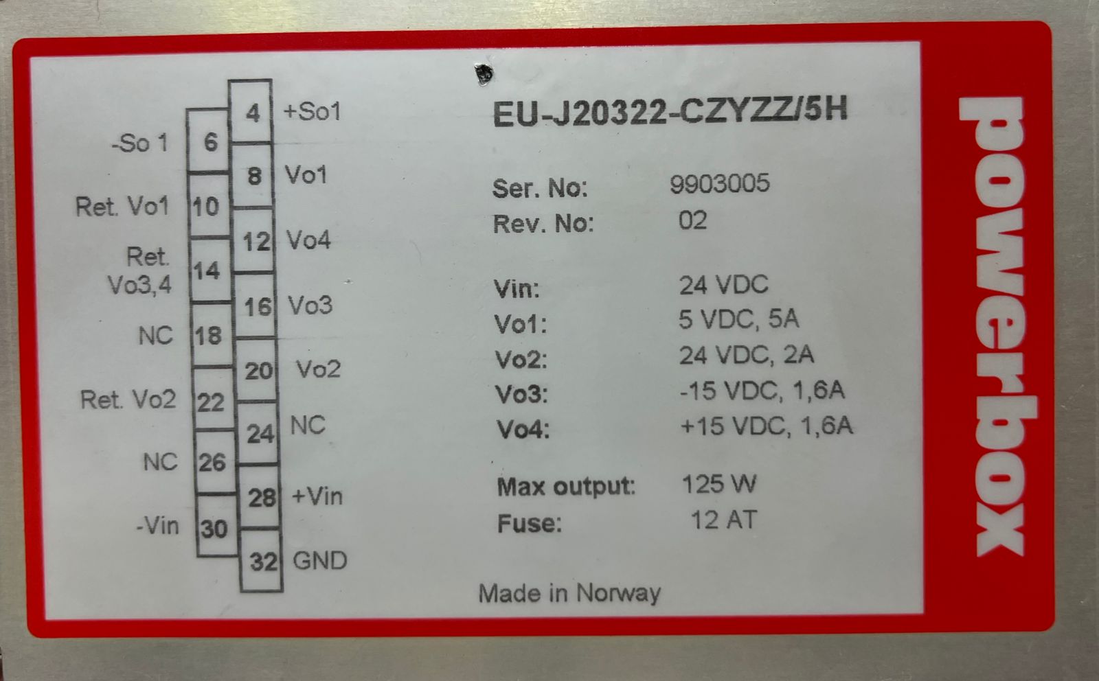 Powerbox Eu-j20322-czyzz/5h Power Supply thumbnail