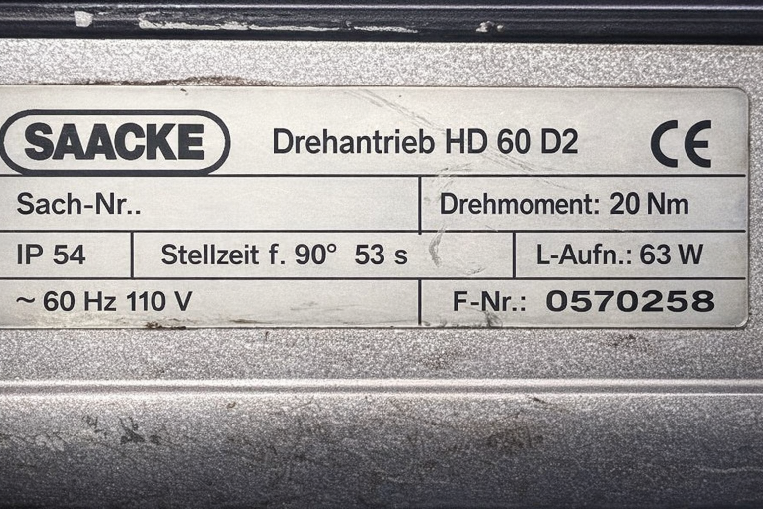 Saacke HD 60 d2 Servo Motor Ip54 thumbnail