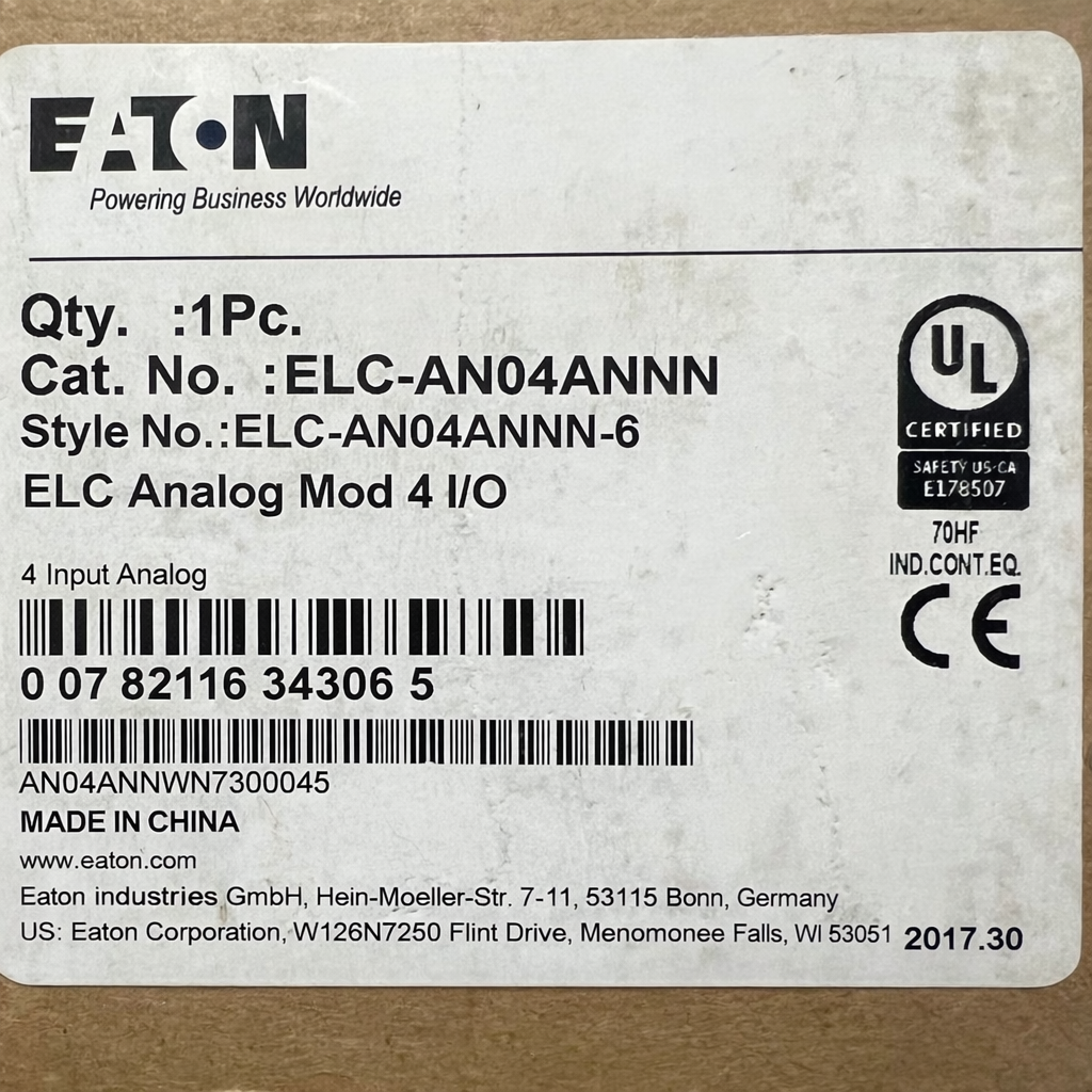 Eaton Elc-An04annn-6 4 Input Analog Module thumbnail