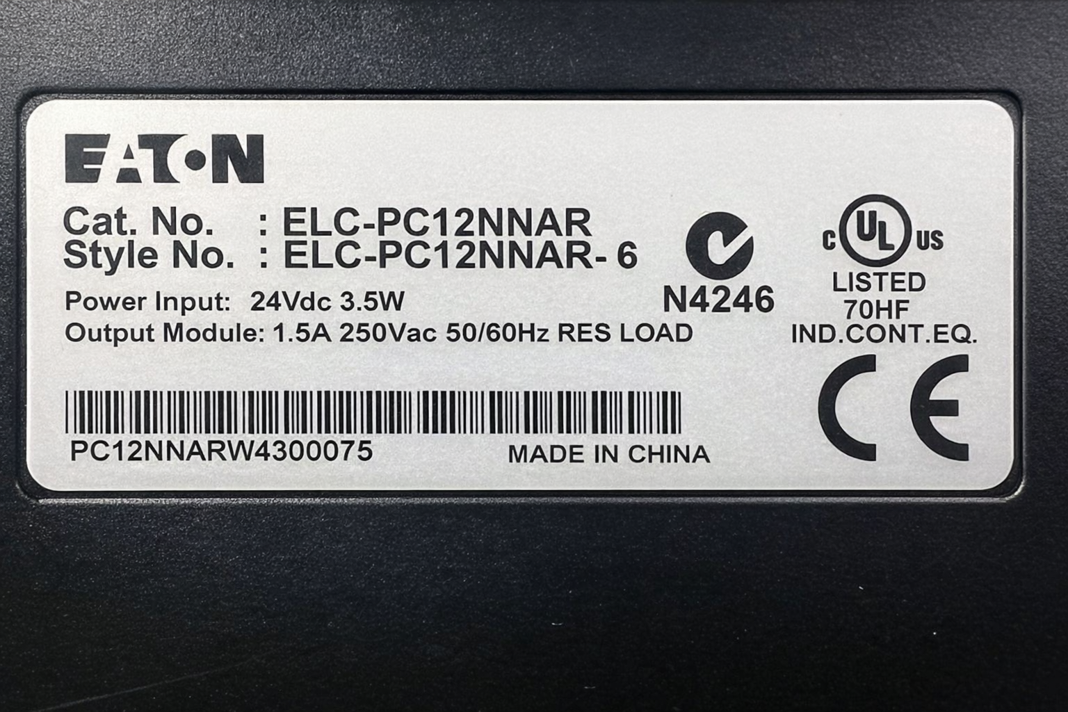 Eaton ELC-PC12NNAR-6 8 Input Ac / 4 Output Relay thumbnail
