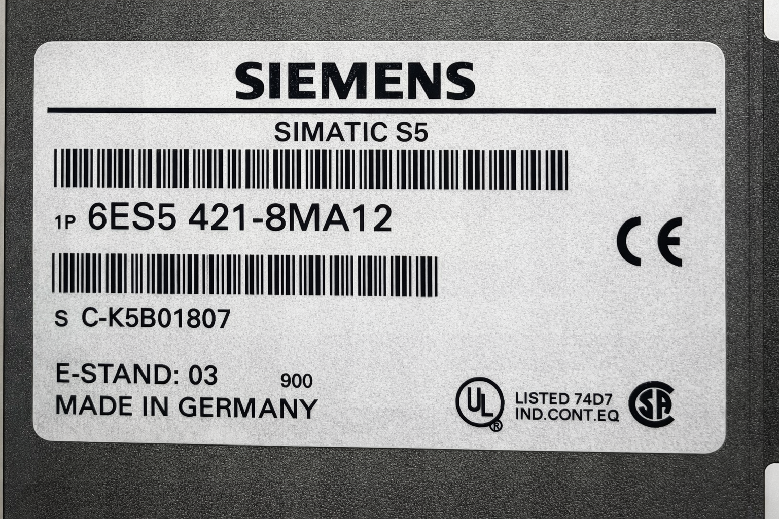 Siemens 6ES5 421-8MA12 Simatic S5 Digital Input Module thumbnail