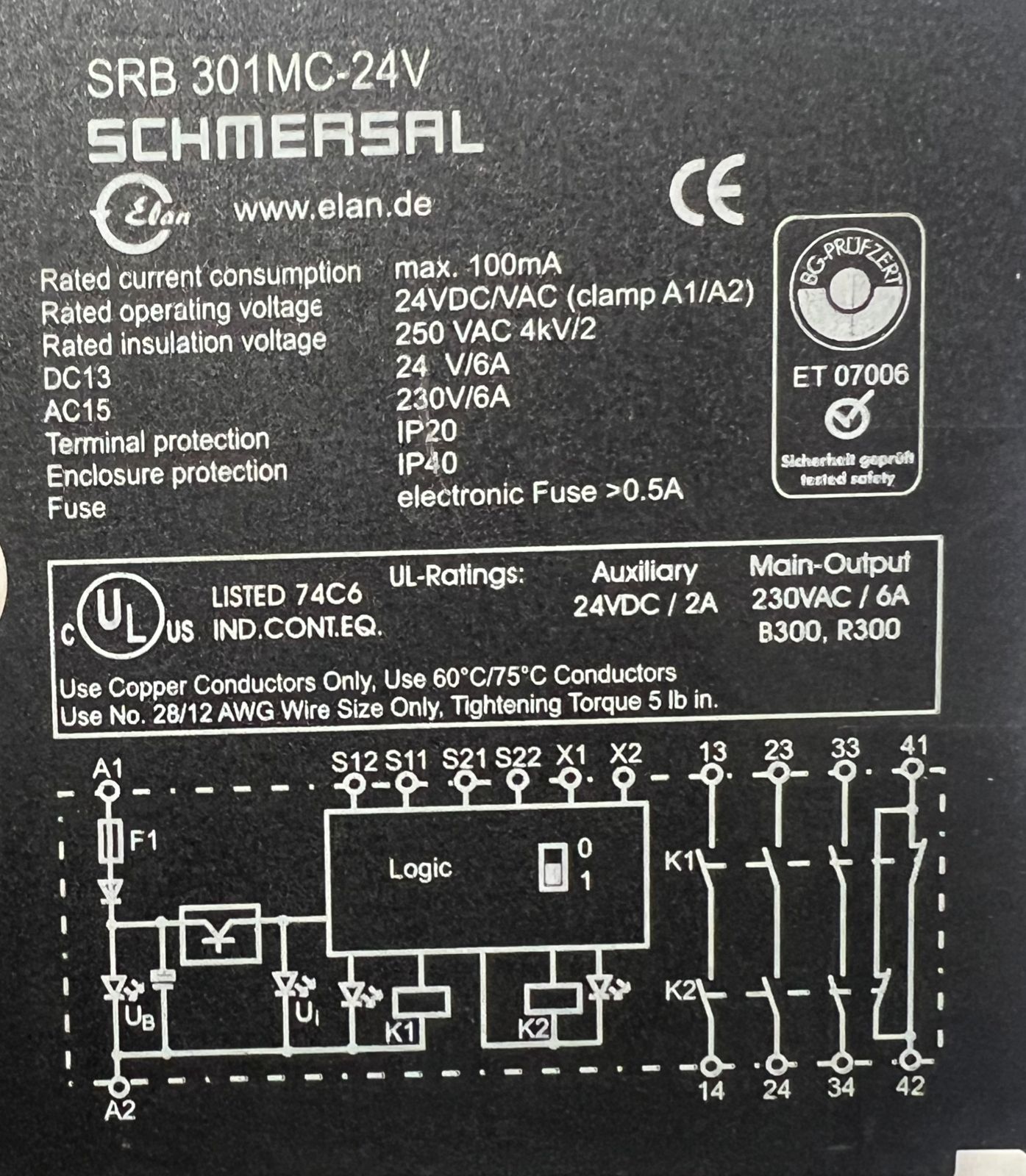 Schmersal SRB 301MC Safety Monitoring Module thumbnail