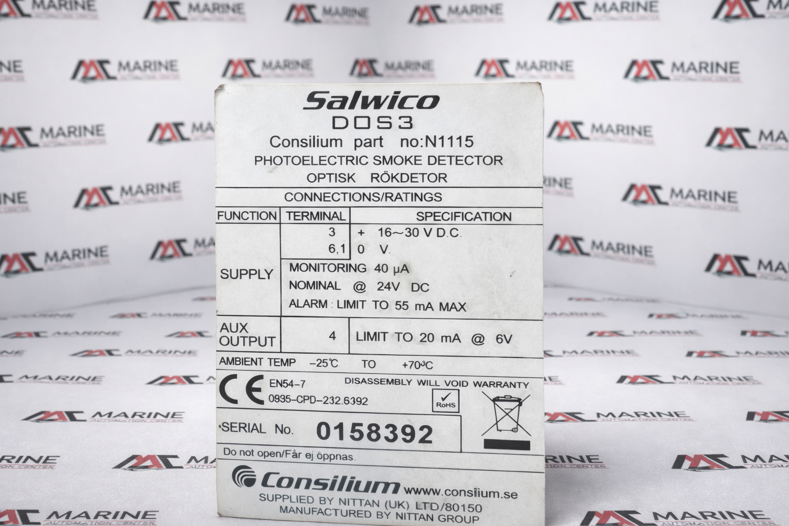 Salwico Consilium D0s3 Photoelectric Smoke Detector N1115 thumbnail